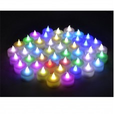 Instapark LCL-C-48 Battery-powered Flameless Pet-safe and Child-safe Wind-proof Indoor & Outdoor Decoration Color-changing LED Faux Accent Tea Light Candles, 4-Dozen per Pack   